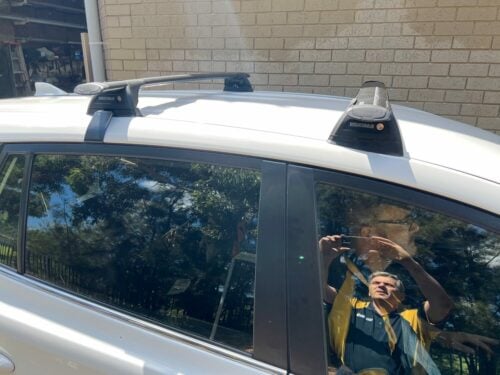 Toyota RAV4 GX (no factory rails) 2019on Thru Yakima Black Roof Racks (S16YB/K1154) - Image 5