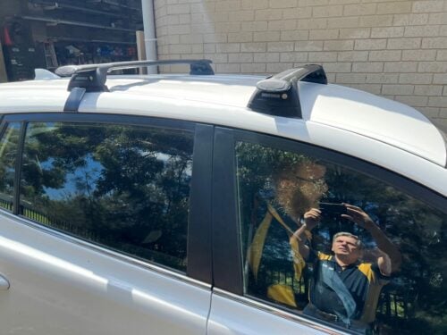 Toyota RAV4 GX (no factory rails) 2019on Thru Yakima Black Roof Racks (S16YB/K1154) - Image 6