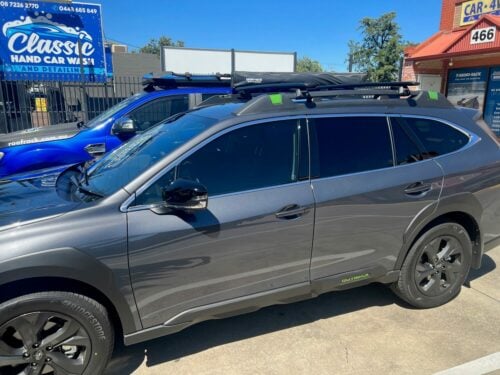Subaru Outback Sport With Roof Rails 2021on Thule Wingbar Evo Roof Racks (pr) Black (711320/710410) - Image 2