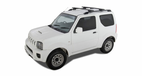 Suzuki Jimny 1998-2018 With Roof Rails Rhino-Rack Black Vortex Bars (JC-01567) - Image 2