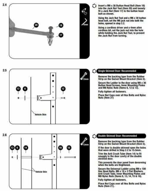 Front Runner LADD018 Universal Short (5 steps 1480mm) Rear Door Ladder - Image 9