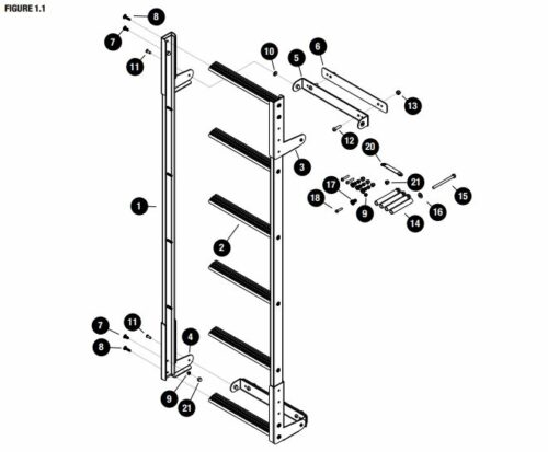 Front Runner LADD018 Universal Short (5 steps 1480mm) Rear Door Ladder - Image 10