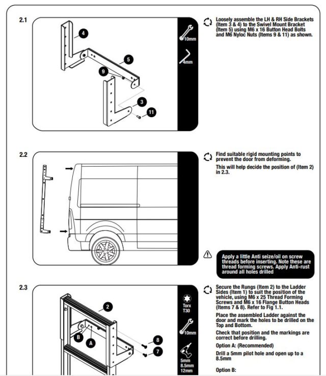 Ladde R Front Front Runner LADD019 Universal Medium (6 steps 1780mm) Rear Door Ladder ...