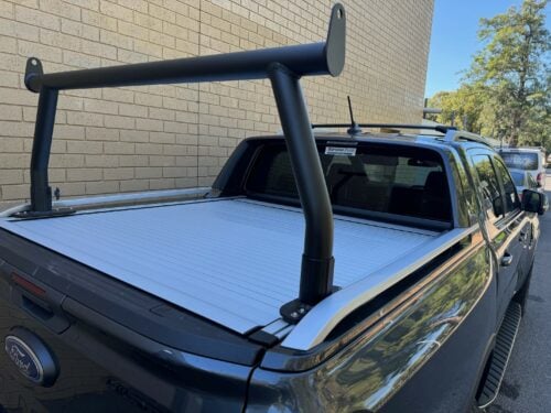 Ford Ranger Wildtrak 2022on Next Gen Rear Roller Shutter Trade Rack - Textured black - Image 5