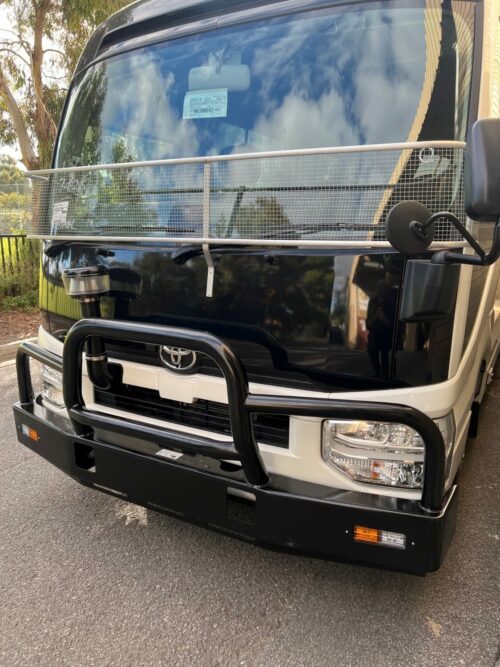 Toyota Coaster Bus 2017onward Silver Windscreen Stone Protector - Image 2