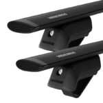 Mitsubishi Pajero NP-NW (with raised rails) 2007on Yakima JetStream FX Flush Bar Black (2) (9813702/9813702/9813074)