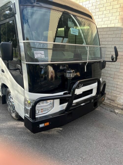 Toyota Coaster Bus 2017onwards Black Windscreen Stone Protector - Image 3