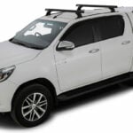 Toyota Hilux 10/2015on Dual Cab RCH Heavy Duty Track Mount Black 2 Bar Rhino-Rack (JB0952)