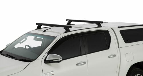 Toyota Hilux Oct 2015on Dual Cab RCH Heavy Duty Track Mount Black 2 Bar Rhino-Rack (JB0952) - Image 4