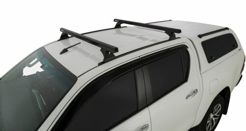 Toyota Hilux Oct 2015on Dual Cab RCH Heavy Duty Track Mount Black 2 Bar Rhino-Rack (JB0952) - Image 2