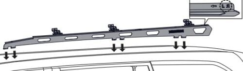 Image of instructions for the Nissan Patrol Y62 2012 on Short RuggedLine Platform (1930x1380mm) sits behind sunroof (includes facelift with no rails) - Roof Rack World