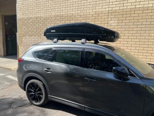 Mazda CX8 With Flush Rails 07/18on Yakima Black Flush Bar Roof Racks - Roof Rack World