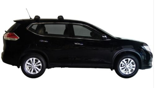 Nissan X Trail 2014 - 2022 with Naked Roof Yakima Silver Flush Bars (pr)