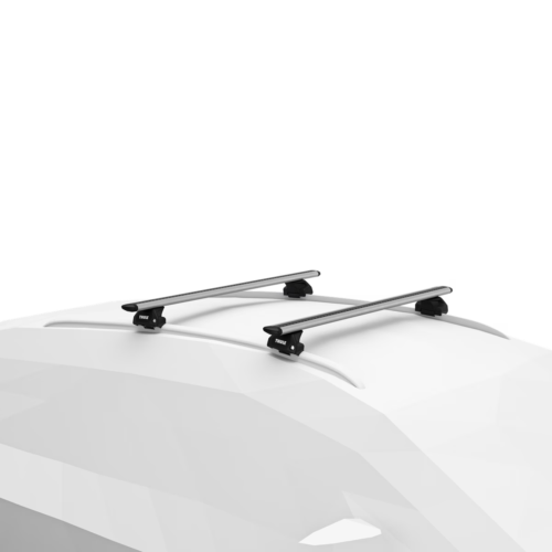 Land Rover Discovery 5 5 Door with Flush Rails 2017on Thule Wingbar Evo Roofracks Silver (pr) (711400/710600/186070) - Image 3