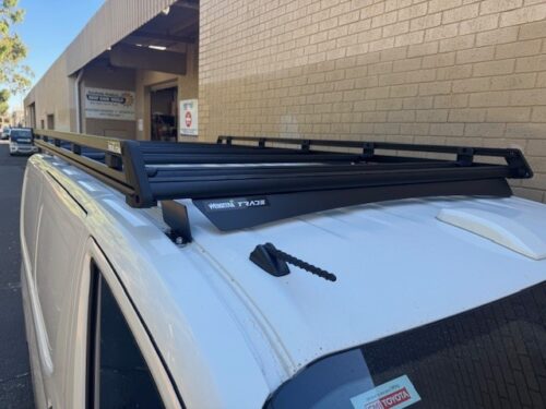 Toyota Hiace SLWB 2019 - On Wedgetail Trade Rack (3000x1600mm) (with rear roller) - Image 9