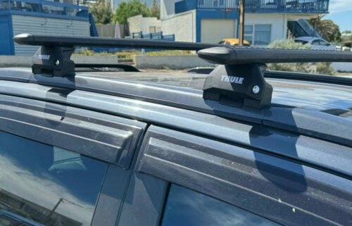 Isuzu Dmax Xterrain (with flush rails) Thule Black Wingbar Evo Roof Racks (pr) (711220/710600/186109) - Image 3