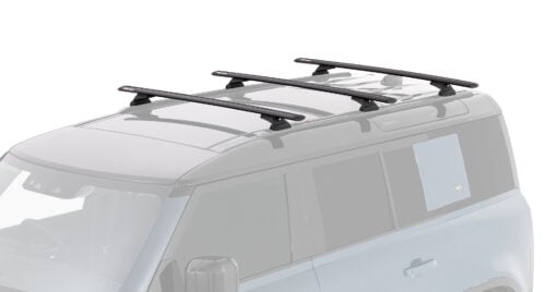 Land Rover Defender 110 2020 on (Factory Tracks) Rhino-Rack Vortex Track Mount Racks (3 bars) (JC-01411) - Image 7