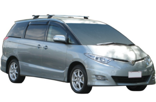 Toyota Tarago GLS Mar 2006 on (Naked Roof) Yakima Black Through Bars (S16YB/K186) - Image 2