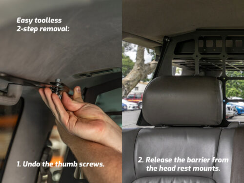 Kaon Light Cargo & Pet Barrier to suit Toyota LandCruiser LC100 / LC105 (KS0387) - Image 11