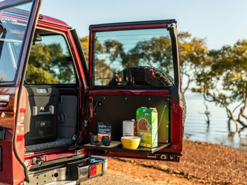 Kaon Rear Door Drop Down Table & Door Cards to suit Toyota LandCruiser 70 Wagon & Troopcarrier (KS0715) - Image 2