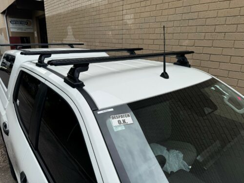 Mitsubishi Triton MV Dual Cab (GLX,GLX+,GLS) with EGR Canopy Trim HD Roof Racks with Skyline Mounts (3 bars) - Image 2