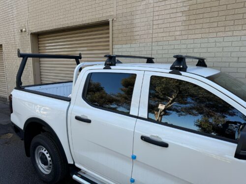 Ford Ranger Next Gen 2022 on 3 Bar Roof Rack System Rhino Rack 2500 Series plus 76mm Allbar Trade Rack Top Sill Mounted (RANGER3BAR) - Image 7