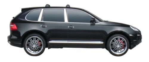 Porsche Cayenne 2002 - 2010 with factory tracks Black Yakima Roof Racks (pr) (S4YB/K450) - Image 2