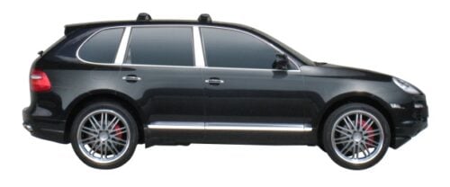 Porsche Cayenne 2002 - 2010 with factory tracks Yakima Black Thru Bar Roof Racks (pr) (S16YB/K450) - Image 2