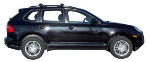 Porsche Cayenne 2002 - 2010 with Raised Rails Yakima Black Thru Bars (2) (S17YB/K328) - Image 2