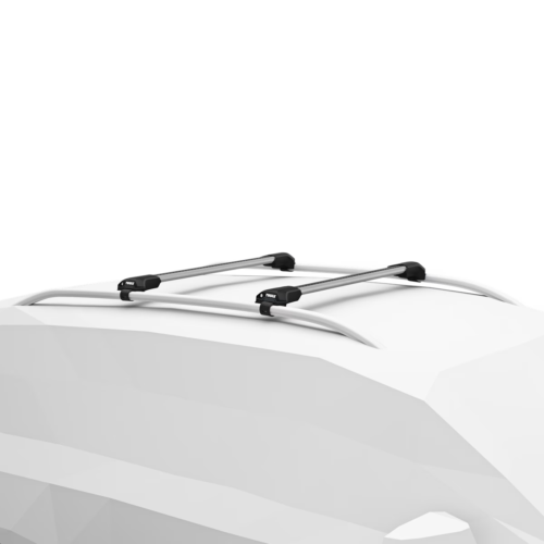 Porsche Taycan Cross Turismo with raised rails 202oon Thule Wingbar Edge Roof Racks (pr) Silver (721400/720600/186192) - Image 2