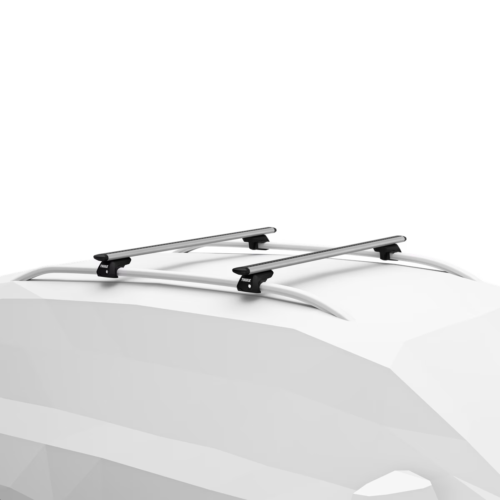 Porsche Taycan Cross Turismo with raised rails 2020on Thule Wingbar Evo Roofracks Silver (pr) (711200/710600/186192) - Image 2