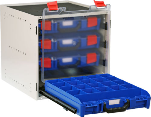 StorageTek Cabinet complete with 4 small Blue ABS cases with PC Lids Fully Assembled - (SCS4SA-BL) - Image 2