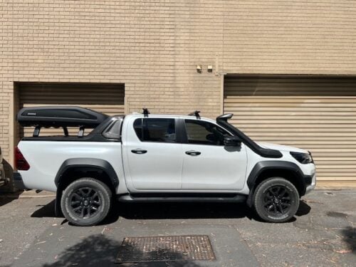 Toyota Hilux Rogue 2021 onwards 170mm high tub racks for rear roller shutter - Image 11