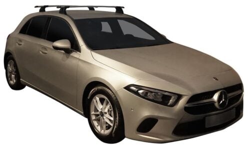 Mercedes-Benz A-Class 5dr hatch 2013 - onwards (naked roof) Silver Yakima Thru Bars (pr) (S16Y/K650) - Image 4