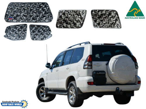 Toyota Prado 120 Series (with spare wheel on rear door) | Solarscreen Touring Set