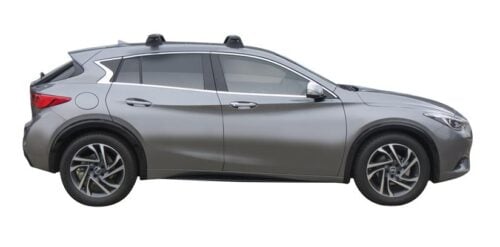 Infiniti Q30 5dr hatch 2015 - onwards (naked roof) Silver Yakima Thru Bars (pr) (S16Y/K650) - Image 2