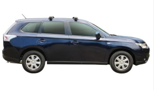Mitsubishi Outlander 2012 - 2021 with no factory rails Silver Yakima Through Bars (pr) (S17Y/K677) - Image 4