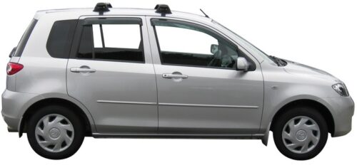 Mazda 2 Hatch 2002-2007 (naked roof) Silver Yakima Thru Bars (pr) (S15Y/K312) - Image 2