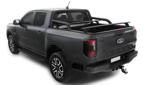 FORD Ranger (Excl. Wildtrak, Platinum) Double Cab Ute Tub Factory Windows 1/2022 Onwards Sportz RCH Black 2 Bar Roof Rack (JC-05288) - Image 3