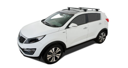 KIA Sportage SLi & Platinum (SL) With Roof Rails 8/2010-12/2015 Sportz SX Black 2 Bar Roof Rack (JC-04088) - Image 4