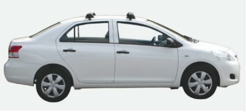 Toyota Yaris Sedan 2005 - 2011 Yakima Silver Thru Bars (pr) (K192/S15Y) - Image 2