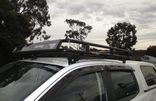 Ford Ranger PK-J 2006 - 2011 Dual Cab Oval Steel Roof Rack - Image 2