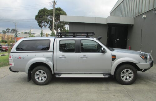 Ford Ranger PK-J 2006 - 2011 Dual Cab Oval Steel Roof Rack - Image 5