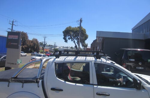 Mitsubishi Triton MN 07/06 - 03/15 Dual Cab Oval Steel Roof Rack - Image 5