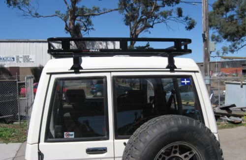 Toyota Landcruiser 73 73 1985 - 1992 MWB Oval Steel Roof Rack - Image 2