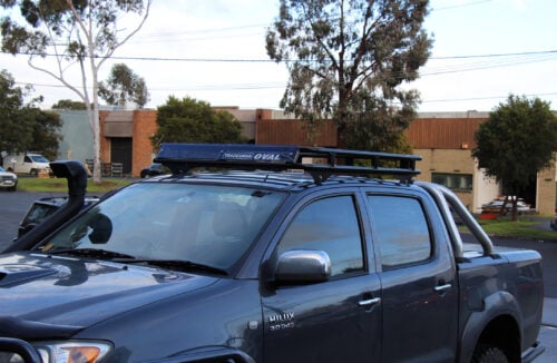 Toyota Hilux AN10 2005 - 2015 Dual Cab Oval Steel Roof Rack - Image 6