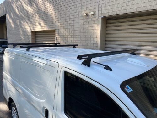 Toyota Hiace LWB/SLWB Gen6 2019on Rhino-Rack Heavy Duty Bars with Steel Legs (3 Bars) (Copy)