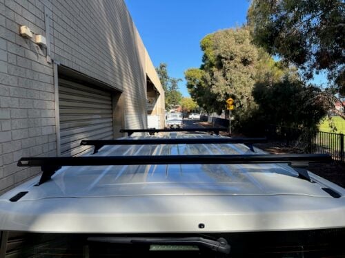 Toyota Hiace LWB/SLWB Gen6 2019on Rhino-Rack Heavy Duty Bars with Steel Legs (3 Bars) (Copy) - Image 11