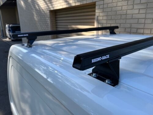 Toyota Hiace LWB/SLWB Gen6 2019on Rhino-Rack Heavy Duty Bars with Steel Legs (3 Bars) (Copy) - Image 9