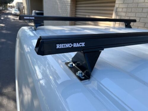 Toyota Hiace LWB/SLWB Gen6 2019on Rhino-Rack Heavy Duty Bars with Steel Legs (3 Bars) (Copy) - Image 8